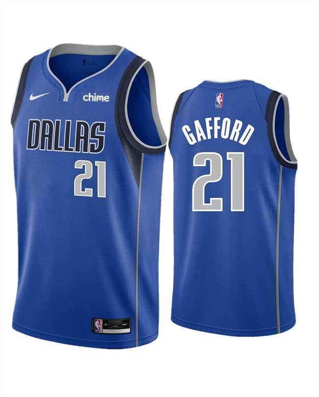 Men%27s Dallas Mavericks #21 Daniel Gafford Blue Icon Edition Stitched Basketball Jersey Dzhi->dallas mavericks->NBA Jersey